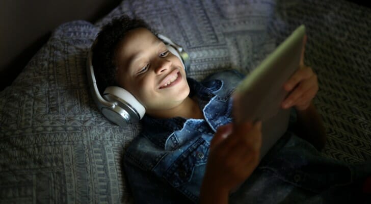 Boy watching a streaming service