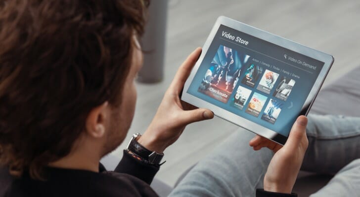 Man watches video-on-demand