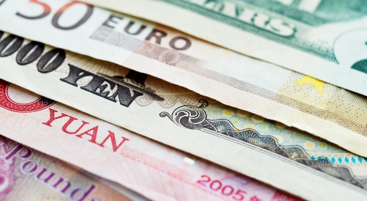 Various non-U.S. currency bills.