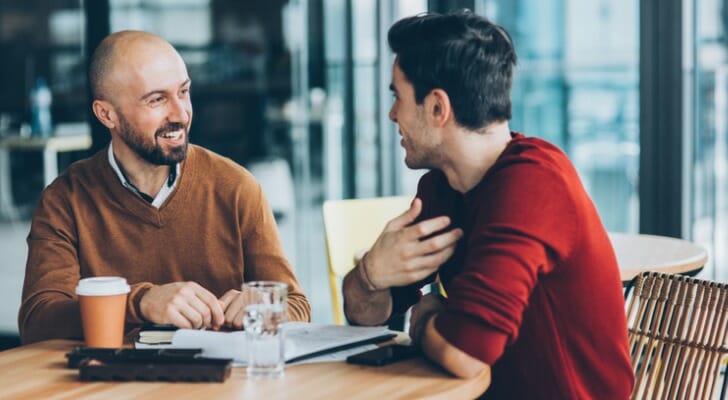 Financial advisor meets with a potential client