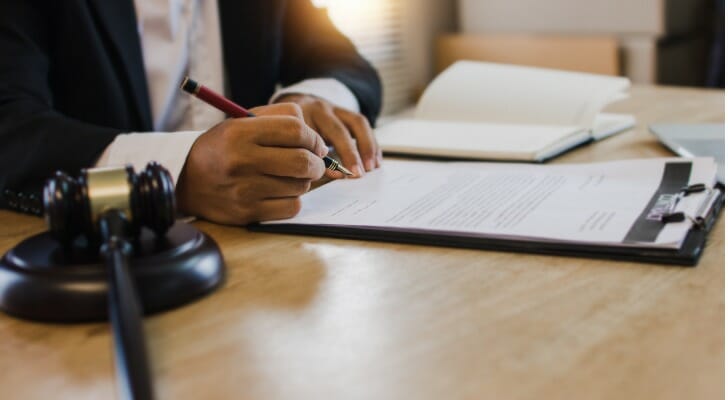 Conservatorship documents being signed