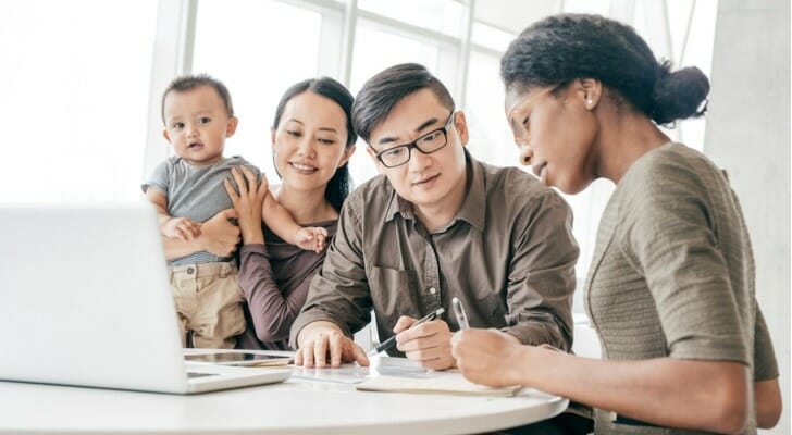 A family meeting with their advisor at a multi-family office.