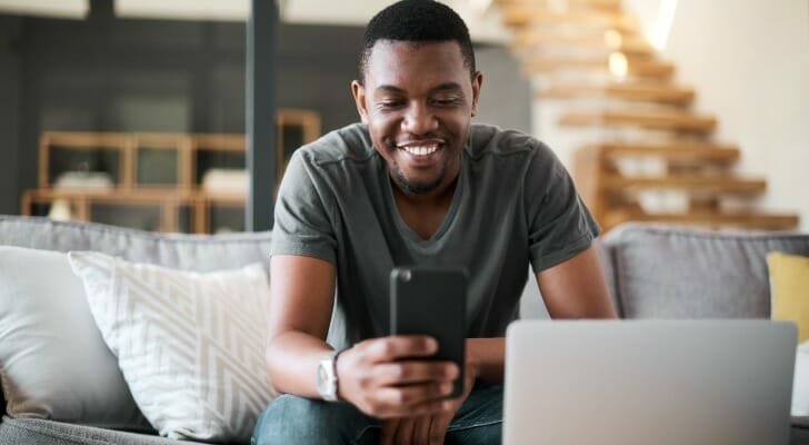 Man checking his unit trust.