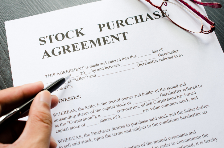 A stock purchase agreement.