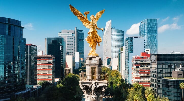 Aerial view of Independence Monument Mexico City