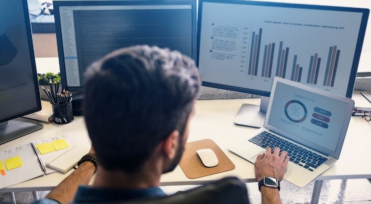 A man reviewing the rate of return for an annuity.
