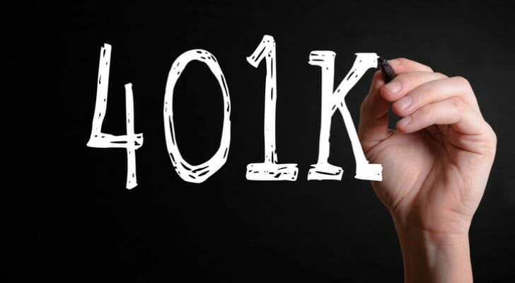 "401K" written on a chalkboard