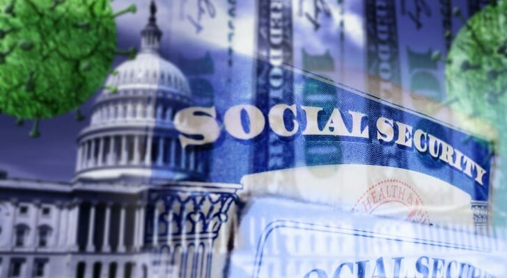 Social Security card with Capitol in the background