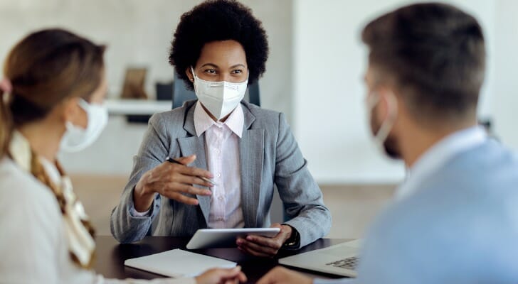 Financial advisor at work