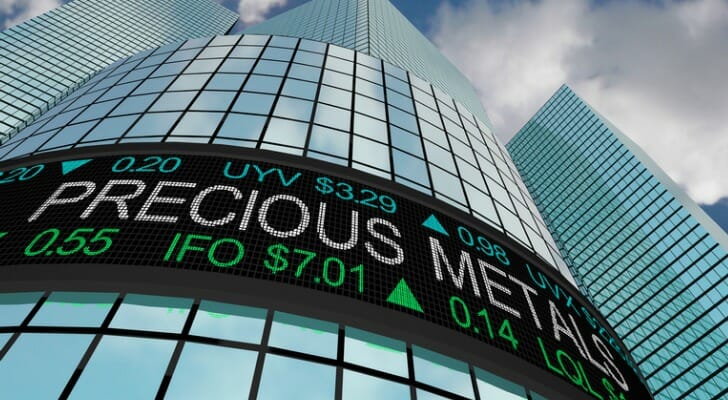 Commodities prices on a digital display.