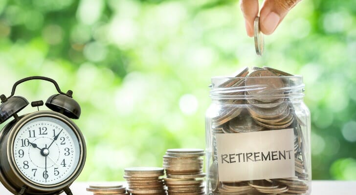 A jar of quarters signifying a person's retirement savings. Research from Morningstar suggests those planning for retirement may need to save twice as much as current retirees.