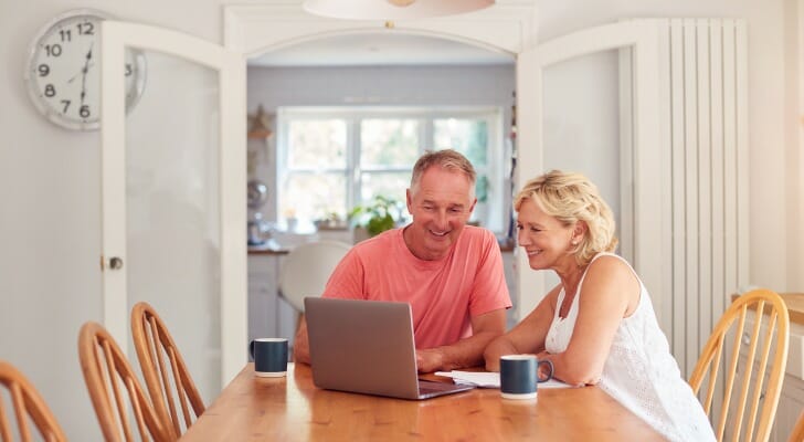 Retired couple in the kitchen