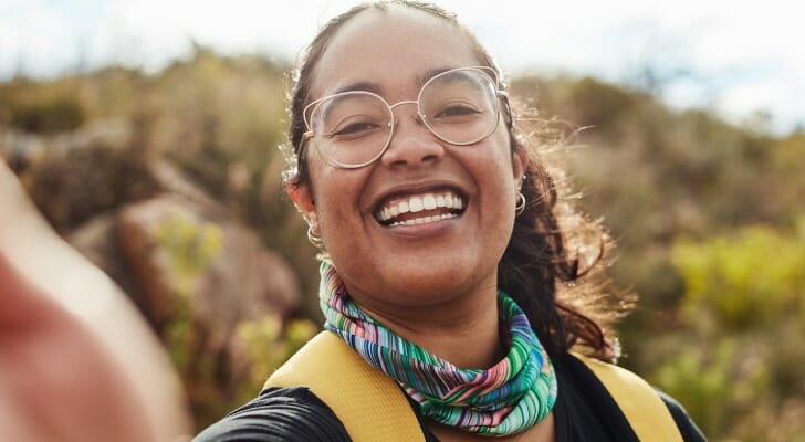 Young female mountain climber.
