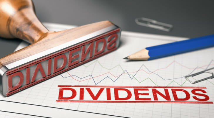 A rubber stamp reading "dividends."