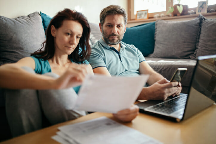A couple reviewing their financial plan.