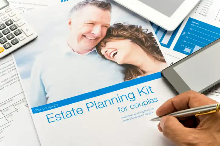 Man studies how to proceed with estate planning.