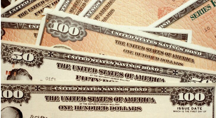 A stack of savings bonds.