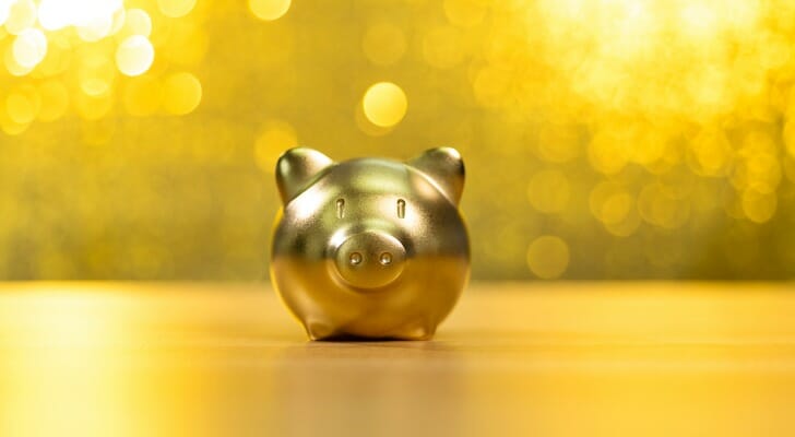 A golden piggy bank.