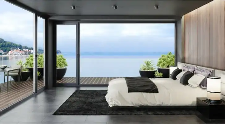 A millionaire's condo overlooking the water.