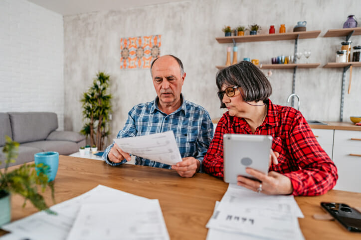 A couple taking their pension lump sum tax calculation into account.