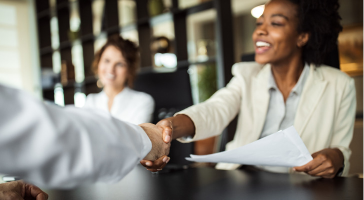 A client meeting with a financial advisor.