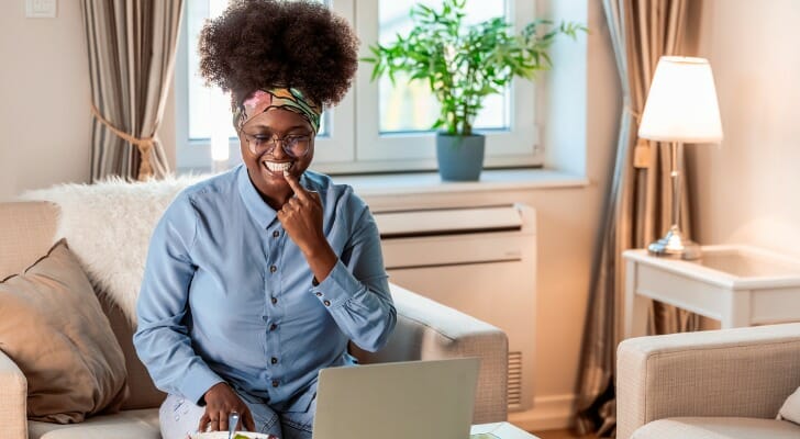 A woman reviewing her limited purpose FSA.