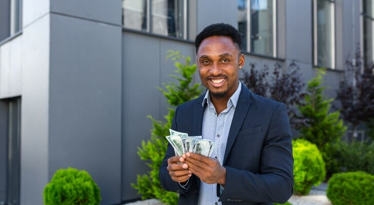 A lottery winner, having just met with their financial advisor.