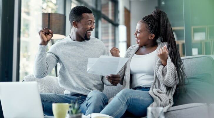 A couple of lottery winners, soon to be meeting with their financial advisor.