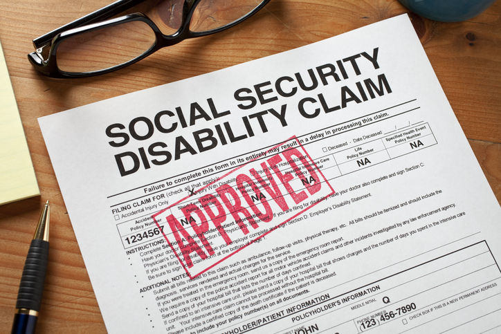 An approved Social Security Disability Claim form.