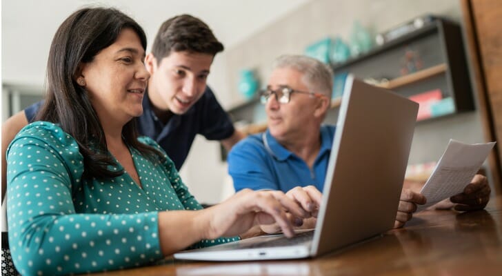 Family working on their budget