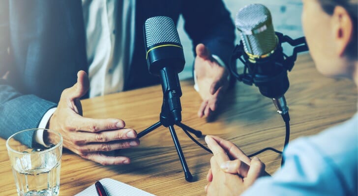 A financial advisor speaking with a podcaster.