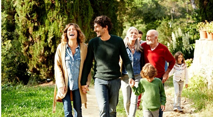 A couple with their family, thinking about retiring at 45 with $2 million.