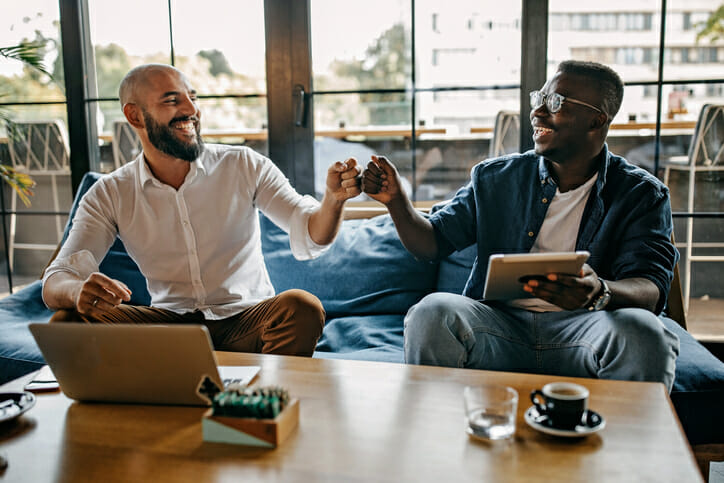 A financial advisor connecting with a new client.