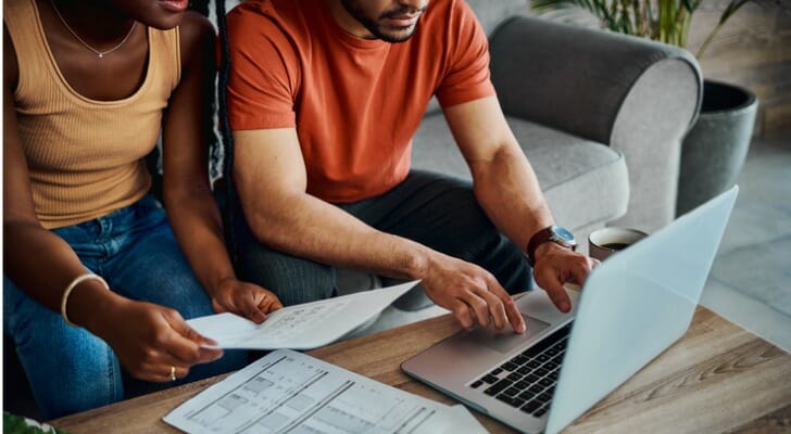 A couple files their taxes.