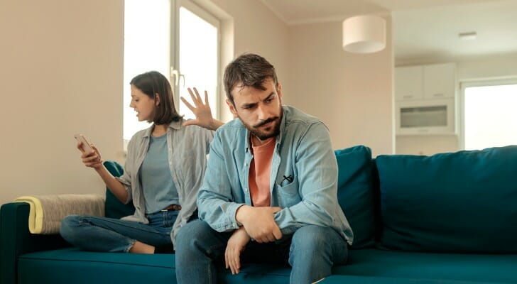 Two siblings arguing over an inherited house.