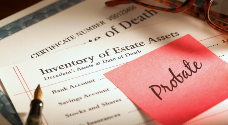 Closeup of a document listing an inventory of estate assets for probate.