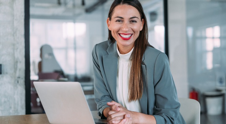 A financial advisor satisfied with her prospecting strategy.