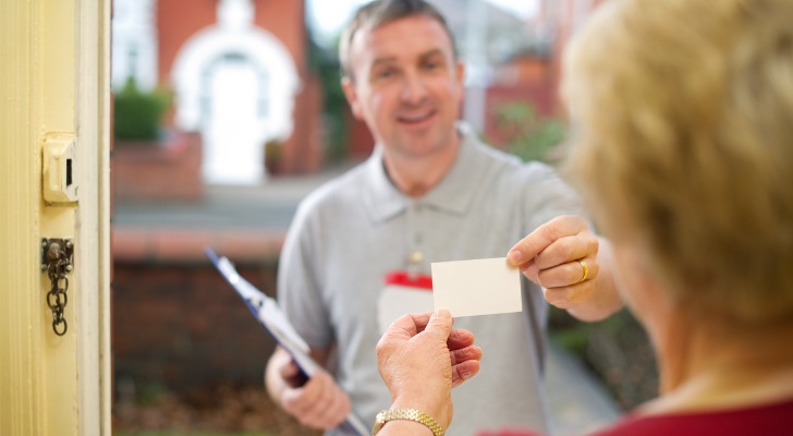 Real estate agent contacting a home owner