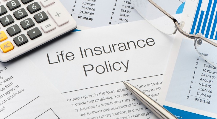 A closeup of a life insurance policy.