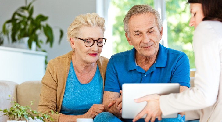 A couple looking at their three pension buyout options.