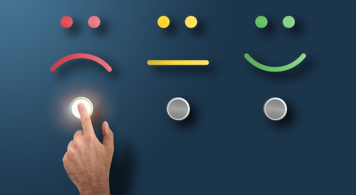 Customer gives negative service rating