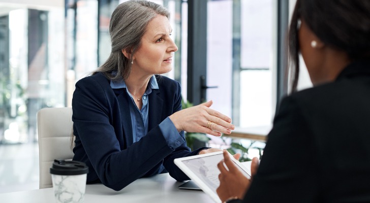 Financial advisor working with a low income client