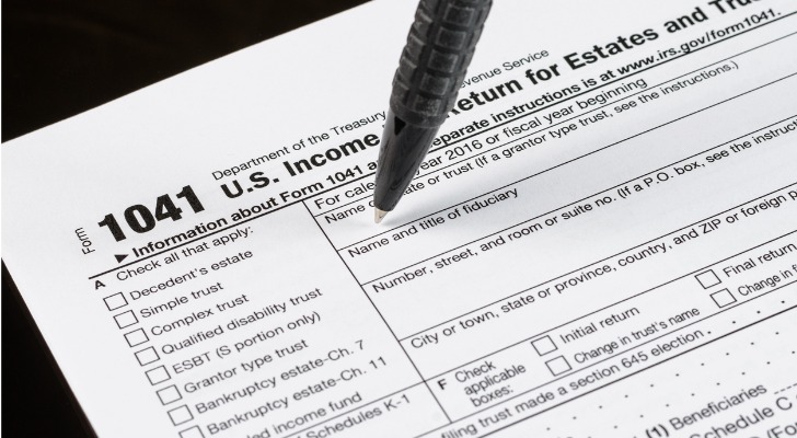 Form 1041 reports income generated by a trust.
