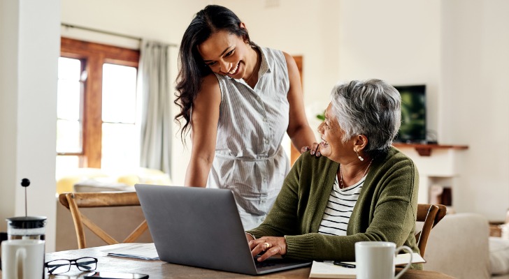 A woman advises her mom about insurance policies