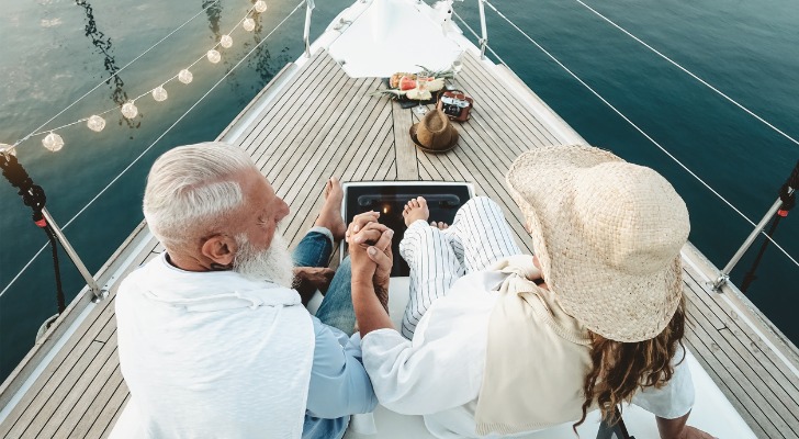 A senior couple enjoying their above average net worth at retirement.