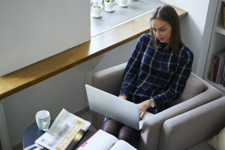 A woman applying for a financial advisor development program.
