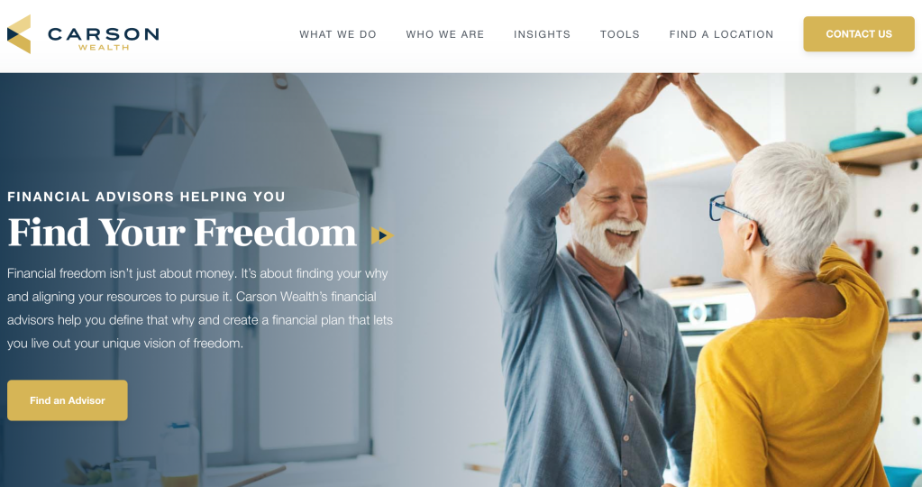 Advisory firm website for Carson Wealth.