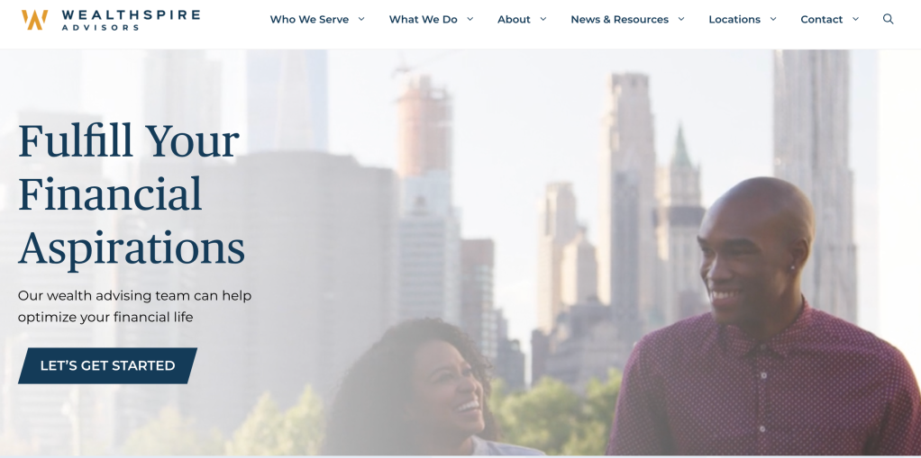 Advisory firm website for Wealthspire Advisors.
