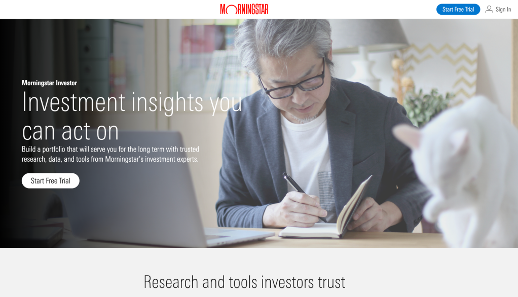 Morningstar homepage.