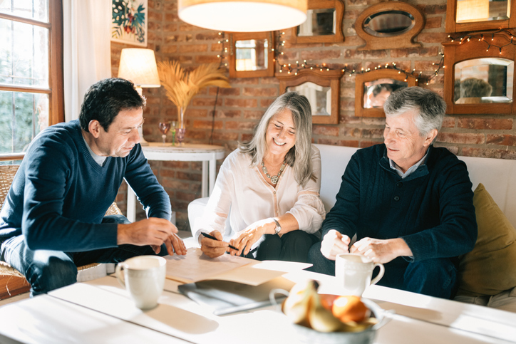 A financial advisor gets new referrals from senior clients.